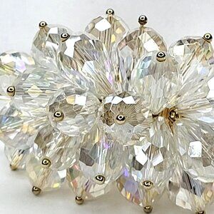 Swaroski Crystal Ring Flamboyant Unique Crystal Bicone Beaded Cluster Ring